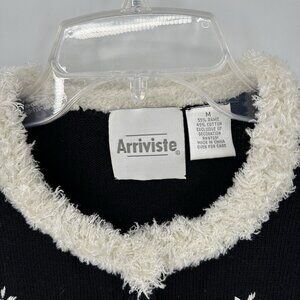 cardigan santa clause snowflake embroidered black M